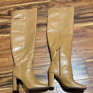 Schultz Tan Heeled Knee-High Boots